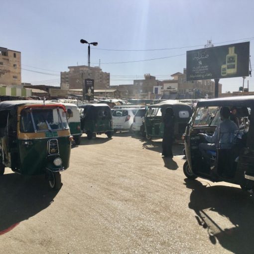 Motor rickshaws in the outskirts of Khartoum Sudan